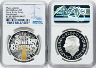 Charles III silver Colorized Proof "Dame Shirley Bassey" 2 Pounds (1 oz) 2023 PR69 Ultra Cameo NGC, Mintage: 3,260. Music Legends series. First Releas...
