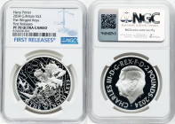 Charles III silver Proof "The Winged Keys" 2 Pounds (1 oz) 2024 PR70 Ultra Cameo NGC, Mintage: 3,010. Harry Potter series. First Releases. HID09801242...