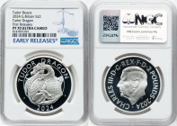 Charles III silver Proof "Tudor Dragon" 2 Pounds (1 oz) 2024 PR70 Ultra Cameo NGC, Mintage: 5,510. Royal Tudor Beasts series. Edge Inscription: HAMPTO...