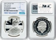 Charles III silver Proof "Mary Seacole" 5 Pounds 2023 PR69 Ultra Cameo NGC, Mintage: 1,510. Edge Inscription: THE ONE WHO NURSED HER SICK. First Relea...