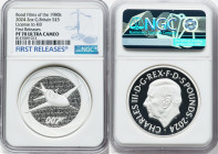 Charles III silver Proof "License to Kill" 5 Pounds (2 oz) 2024 PR70 Ultra Cameo NGC, Mintage: 760. Bond Films of the 1980s series. First Releases. HI...