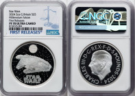 Charles III silver Proof "Millennium Falcon" 5 Pounds (2 oz) 2024 PR70 Ultra Cameo NGC, Mintage: 506. Star Wars - Iconic Vehicles series. First Releas...
