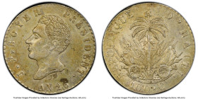 Republic 100 Centimes AN 26 (1829) AU55 PCGS, KM-A23. Jean-Pierre Boyer President. Well-struck example that displays an olive-gray tone with underlyin...