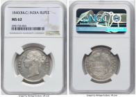 British India. Victoria Rupee 1840-(b & c) MS62 NGC, Calcutta mint, KM458.2. HID09801242017 © 2024 Heritage Auctions | All Rights Reserved