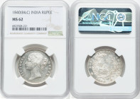 British India. Victoria Rupee 1840-(b & c) MS62 NGC, Calcutta mint, KM458.2. HID09801242017 © 2024 Heritage Auctions | All Rights Reserved