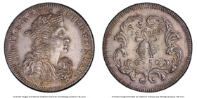 Naples. Charles V (II of Spain) 1/2 Ducato (50 Grana) 1693 IM-AG/A MS62 PCGS, Naples mint, KM120. MIR-297. Beautiful state of preservation for type, l...