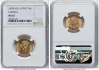 Sardinia. Vittorio Emanuele II gold 20 Lire 1859 (Eagle)-B MS62 NGC, Torino mint, KM146.1, Fr-1146. HID09801242017 © 2024 Heritage Auctions | All Righ...