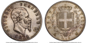 Vittorio Emanuele II 5 Lire 1871 M-BN MS64 PCGS, Milan mint, KM8.3. HID09801242017 © 2024 Heritage Auctions | All Rights Reserved
