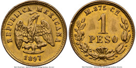 Republic gold Peso 1897 Cn-M AU Details (Removed From Jewelry) NGC, Culiacan mint, KM410.2, Fr-160. Mintage: 785. HID09801242017 © 2024 Heritage Aucti...