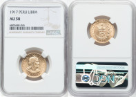 Republic gold Libra 1917 AU58 NGC, Lima mint, KM207, Fr-73. HID09801242017 © 2024 Heritage Auctions | All Rights Reserved