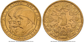 Mihai I gold "Romanian Kings" 20 Lei 1944 MS63 NGC, Bucharest mint, KM-XM13, Fr-21. "Ardealul Nostru" commemorative medallic issue. HID09801242017 © 2...