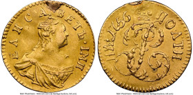 Elizabeth gold Poltina (1/2 Rouble) 1756 AU Details (Mount Removed) NGC, Red mint, KM-C21.1, Fr-118. HID09801242017 © 2024 Heritage Auctions | All Rig...