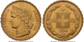Confederation gold 20 Francs 1896-B MS63 NGC, Bern mint, KM31.3, Fr-495. HID09801242017 © 2024 Heritage Auctions | All Rights Reserved