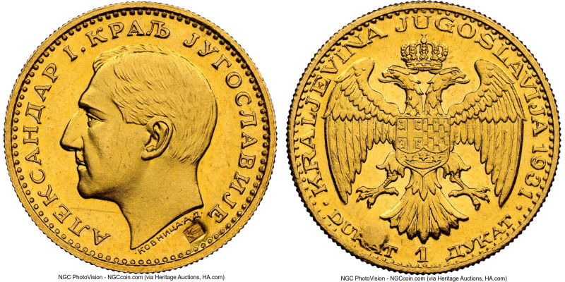 Alexander I gold "Corn Countermarked" Ducat 1931-(k) UNC Details (Obverse Scratc...