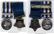 Pair of Uncertified Assorted Miniature Medal ND (c. 1884) XF, 1) Great Britain. Victoria "Egypt - Nile" silver Medal w/ 1884-85 clasp. barac-106. 17.5...