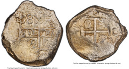 Philip V Cob 8 Reales 1742 P-C AU55 PCGS, Potosi mint, KM31a, Cal-1583. 28.32gm. A thick, round Cob with slightly granular surfaces but noticeable res...