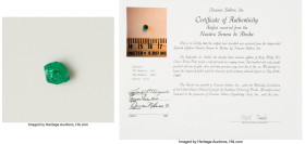 "Atocha" Shipwreck Emerald (.75 carat), 0.16gm. Sold with Treasure Salvors photo-certificate 136-1663 (COA). Salvaged from the "Nuestra Señora de Atoc...