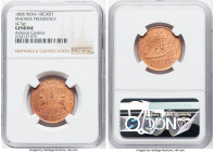 British India. Madras Presidency "Admiral Gardner" 10 Cash 1808 Genuine NGC, Soho mint, KM320. 4.7gm. Salvaged from the "Admiral Gardner" (sunk in 180...