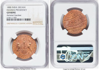 British India. Madras Presidency "Admiral Gardner" 20 Cash 1808 Genuine NGC, Soho mint, KM321. Salvaged from the "Admiral Gardner" (sunk in 1809 off t...
