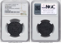 Charles & Johanna "Early Series" 4 Reales ND (1538-1542) M-G AU Details (Environmental Damage) NGC, Mexico City mint, KM0016, Cal-119. 13.38gm. Assaye...