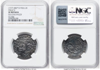 Philip II Cob 2 Reales ND (1577-1588) P*D VF Details (Sea Salvaged) NGC, Lima mint, Cal-338. 6.23gm. Diego de La Torre as assayer. HID09801242017 © 20...