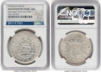 Ferdinand VI 8 Reales 1755 LM-JM UNC Details (Excavation Recovery) NGC, Lima mint, KM55.1, Cal-459. This attractive piece boasts exquisite detail, an ...