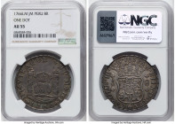 Charles III 8 Reales 1766 LM-JM AU55 NGC, Lima mint, KM-A64.3, Cal-1026. Variety with one dot. HID09801242017 © 2024 Heritage Auctions | All Rights Re...