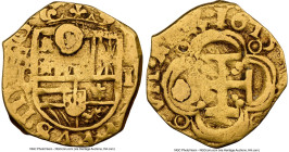 Philip III gold Cob Escudo 1615 S-V VF Details (Plugged) NGC, Seville mint, KM42.2. 3.31gm. With a full date and an interesting, more centered hole/pl...