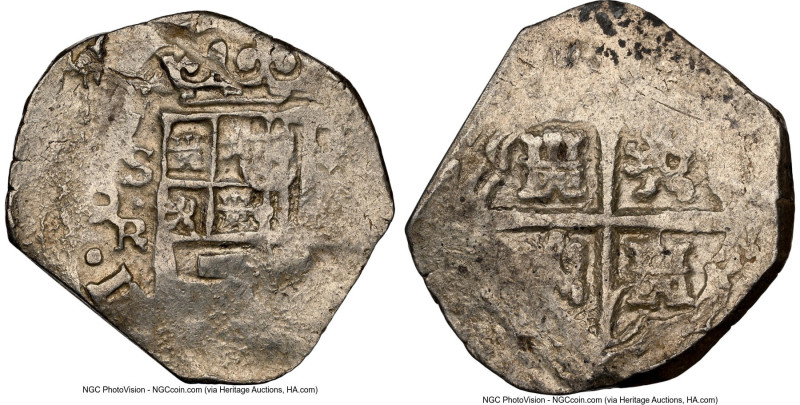 Philip IV Cob 2 Reales ND (1623-1659) S-R AU58 NGC, Seville mint. 6.10gm. HID098...