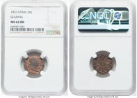 Ferdinand VII 2 Maravedis 1833 MS62 Red and Brown NGC, Segovia mint, KM487.1. HID09801242017 © 2024 Heritage Auctions | All Rights Reserved