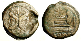 ANONIME (211 a. C) Asse. Testa di Giano bifronte R/ Prora di nave a ds. (g. 18,45) AE BB