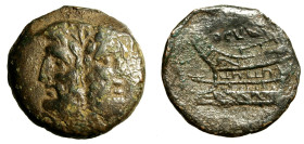 GARGILI, OGULNIA, VERGILIA. Gargilius, Ogulnius and Vergilius (86 a.C.) Asse (27 mm, g. 12,3) Testa di Giano bifronte R / Prora di nave a sn. Cr. 350A...