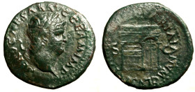 NERONE (54-68) Asse. Testa laur. a ds. R/ Tempio di Giano con porta a ds. C. 171; RIC 306. (g. 9,79) AE patina verde BB