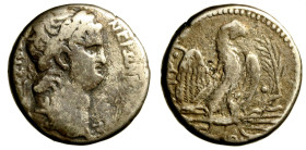 NERONE (54-68) Tetradramma per Antiochia. Testa laur. a ds. R/ Aquila ad ali aperte a ds. con fulmine tra gli artigli (g. 14,57 mm. 23). RPC I 4190. A...