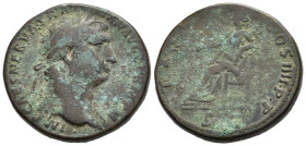 TRAIANO (98-117). Roma. Sesterzio. AE (26,79 g). D/ IMP CAES NERVA TRAIAN AVG GERM P M, busto laureato a destra, con drappeggio sulla spalla; R/ TR PO...