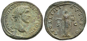 ANTONINO PIO (138-161). Roma. Sesterzio. AE (29,42 g). D/ ANTONINVS AVG PIVS P P TR P COS III , testa laureata a destra; R/ APOLLINI AVGVSTO S-C, Apol...