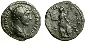 MARC'AURELIO (139-161) Asse. Busto a ds. R/ Minerva stante a sn.con lancia, scudo e globo sormontato da vittoria. C. 637; RIC 1301. (g. 8,61) AE +BB