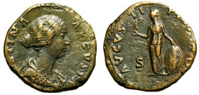 FAUSTINA FIGLIA (moglie di Marc'Aurelio) Sesterzio. Busto diad. a ds. R/ Venere stante a sn. con scudo e vittoria alata. C. 239; RIC 1679 AE (g. 20,98...