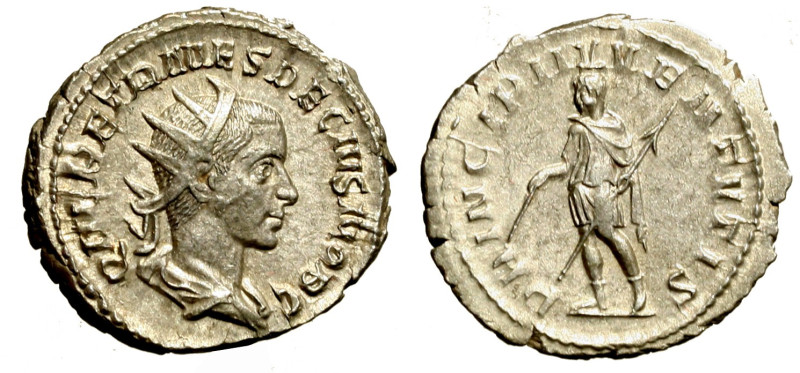 ERENNIO ETRUSCO (250-251) Antoniniano. Busto rad. a ds. R/ Princeps Iuventutis s...