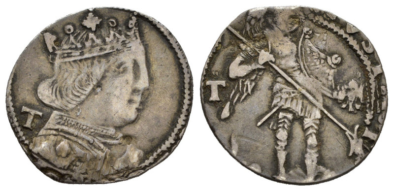 L'AQUILA. Ferdinando I D'Aragona (1458-1494). Coronato. Ag (2,32 g). D/ busto co...