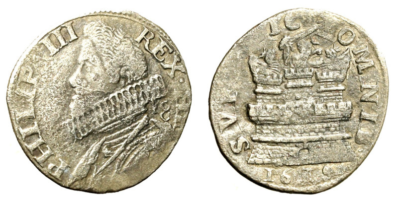 NAPOLI. Filippo III D’Asburgo (1598-1621) 15 grana 1619. (g. 3,27, mm 23). PHILI...