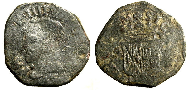 NAPOLI. Filippo IV (1621-1665) Grano 1647. Busto a sn. R/ Stemma coronato. Pann....