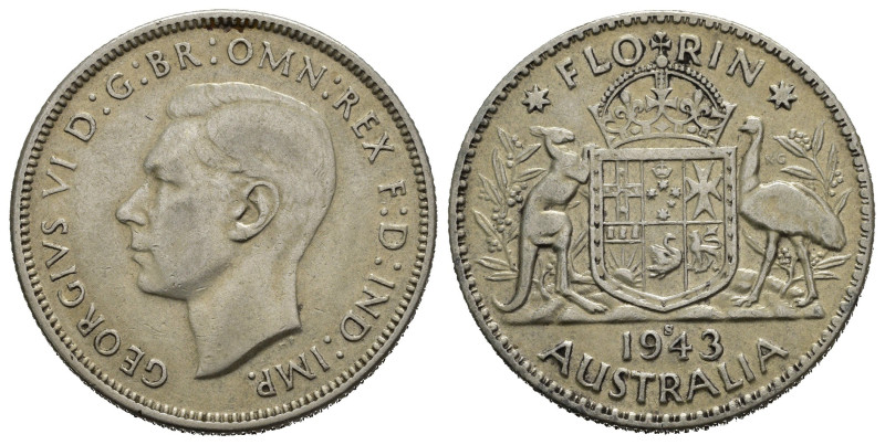 AUSTRALIA. Giorgio VI. Florin 1943 S. Ag. BB