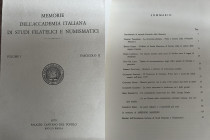 A.A.V.V. - Memorie dell'accademia Italiana di studi filatelici e numismatici. Volume I Fascicolo II. Reggio Emilia, 1979. GIORGIO TABARRONI - La ricor...