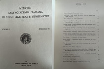 A.A.V.V. - Memorie dell'accademia Italiana di studi filatelici e numismatici. Volume I Fascicolo IV. Reggio Emilia, 1981. ALBINO BAZZI - Timbri austri...