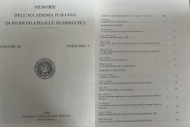 A.A.V.V. - Memorie dell'accademia Italiana di studi filatelici e numismatici. Volume III Fascicolo 3. Reggio Emilia, 1988. TEMPO DI AVVICENDAMENTO di ...