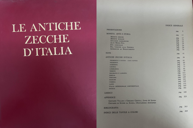 CAIROLA A. - Le antiche zecche d'Italia. Roma, 1971. 270pp. Copertina rigida. Ma...