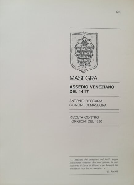 TRAINA M. – Gli assedi e le loro monete. –. Masegra: Assedio Veneziano del 1447....