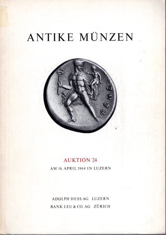 HESS A. - LEU BANK. – Auktion 24 Luzern, 16 – April, 1964. Antike munzen; Kelten...