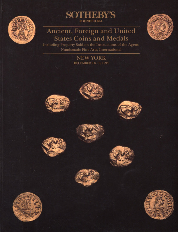 SOTHEBY’S. - New York, 9\10 – December, 1993. Ancient, foreign and United States...